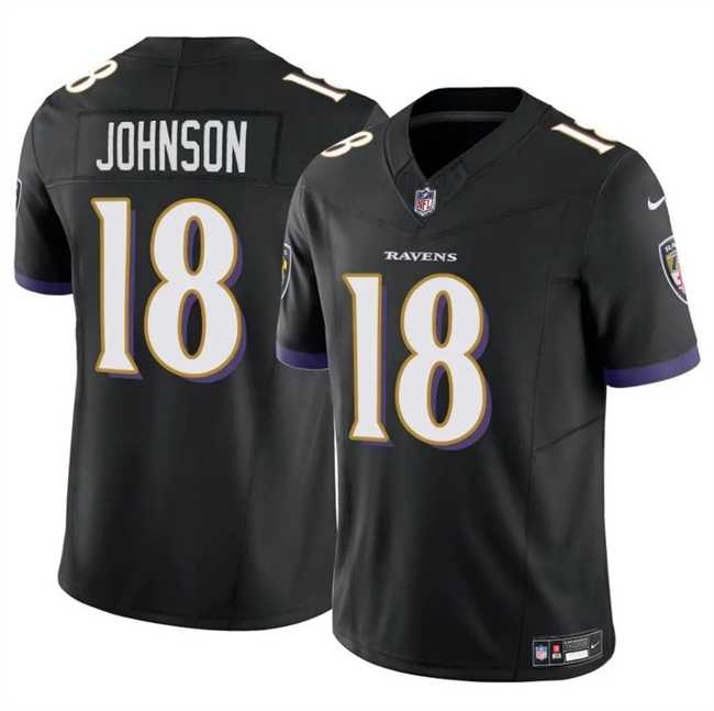 Men & Women & Youth Baltimore Ravens #18 Diontae Johnson Black 2023 F.U.S.E Vapor Limited Jersey